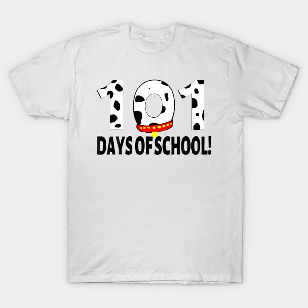 101 Days of School Dalmatian Dog T-Shirt by Aleem James